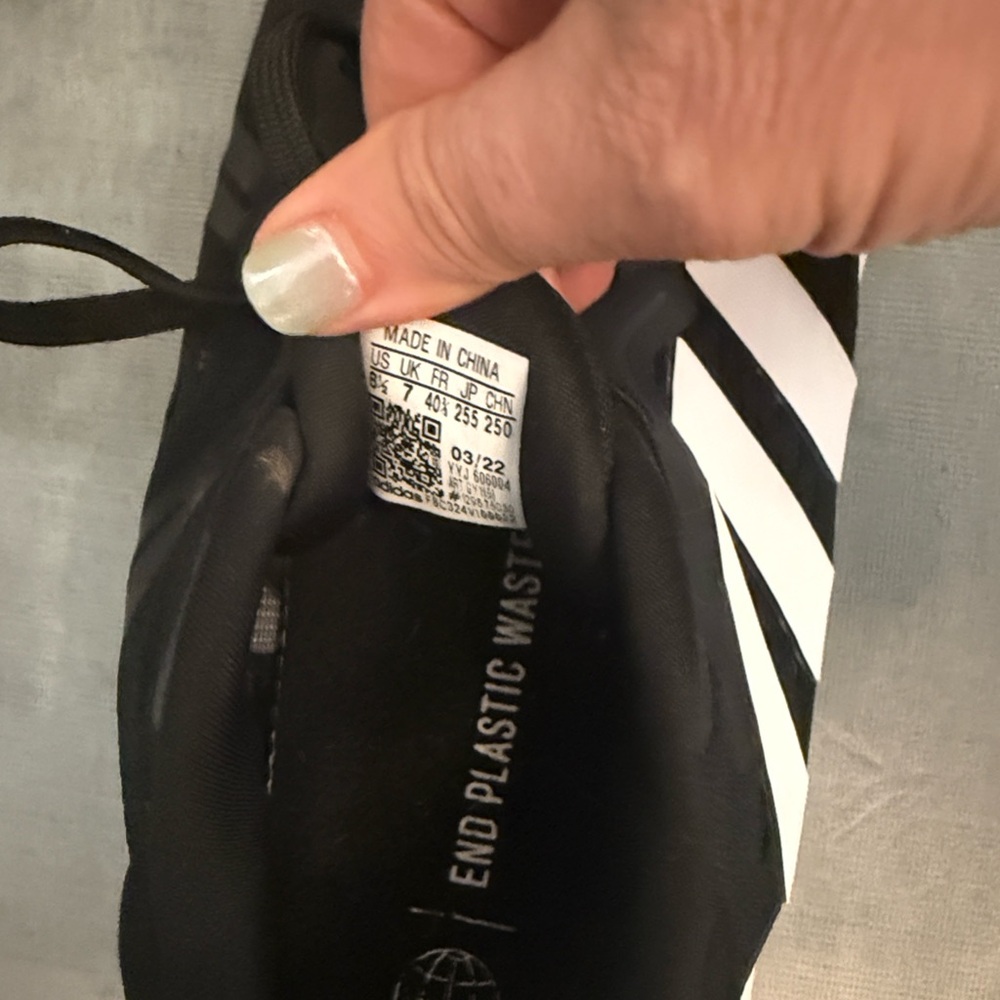 adidas Black and White Athletic Trainers - Picture 7 of 9